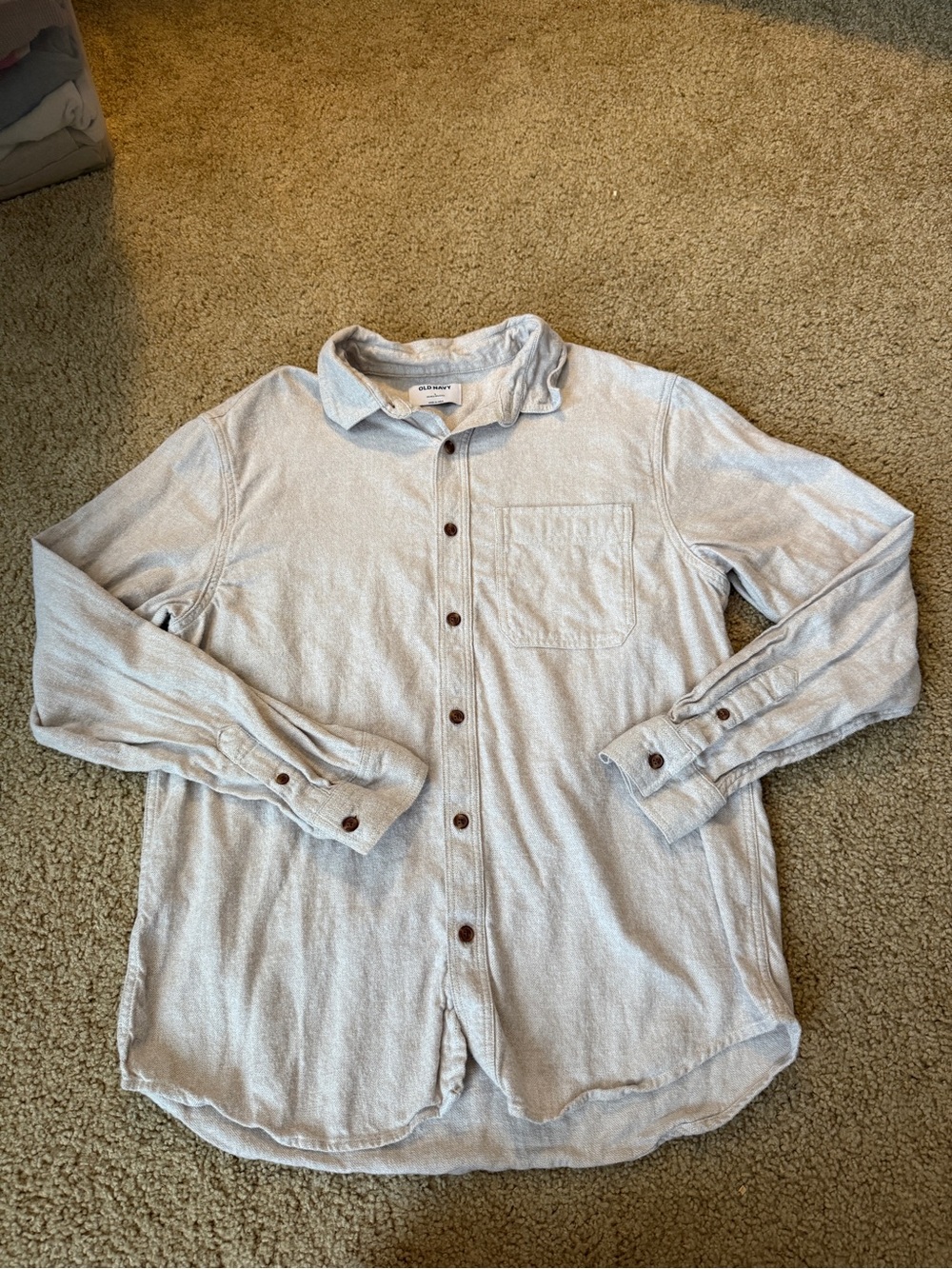 Old Navy Light Gray Casual Button-Down Shirt